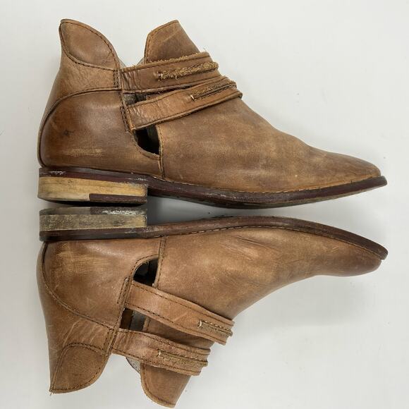 Free People Braeburn Ankle Bootie Tobacco Leather Women's 37 US 6.5 Brown - Picture 7 of 10